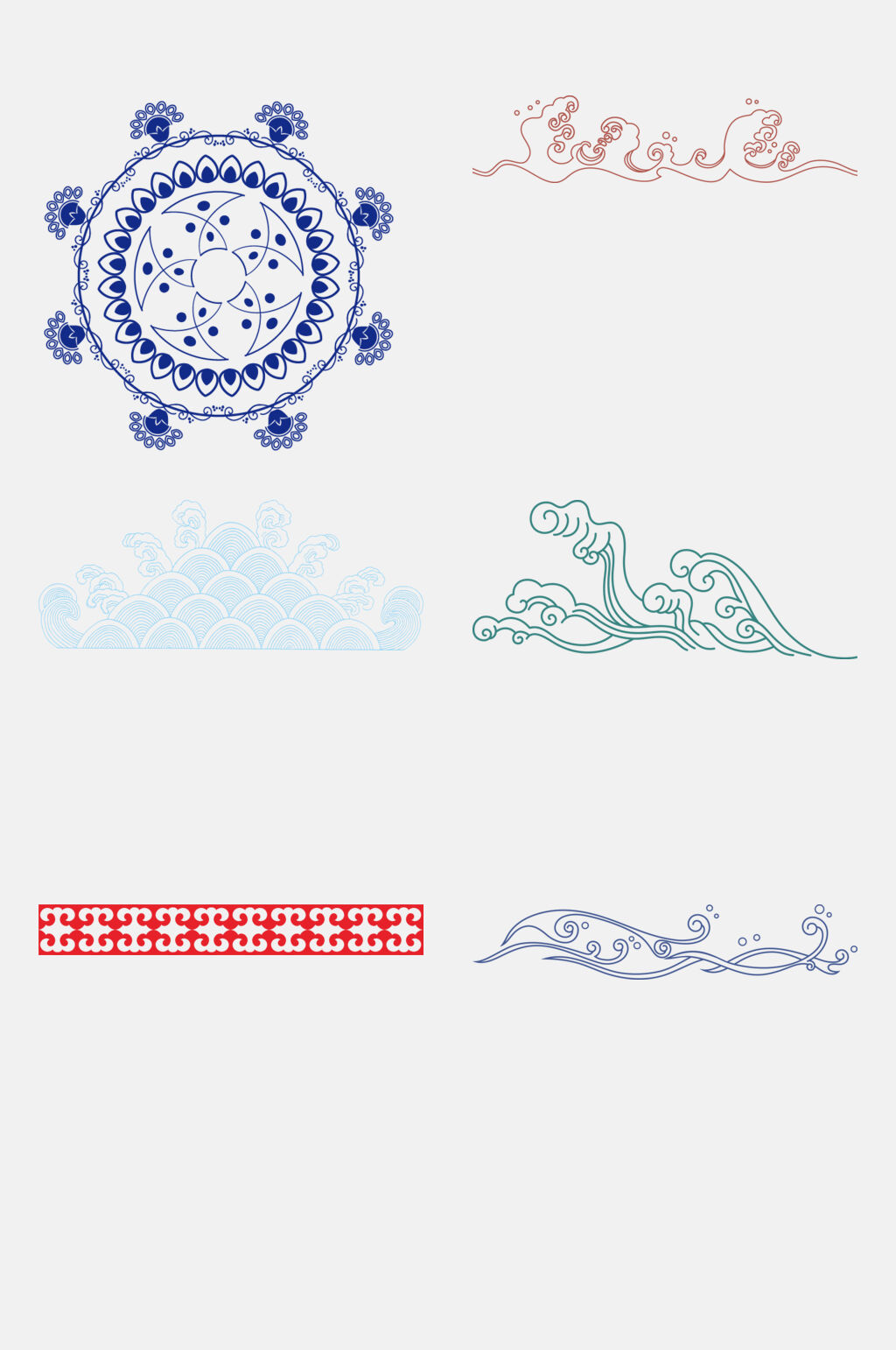 国潮古典花纹免抠元素素材