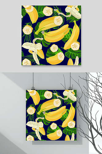 香蕉柠檬底纹图案