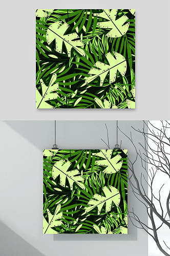 创意绿色植物花卉底纹素材