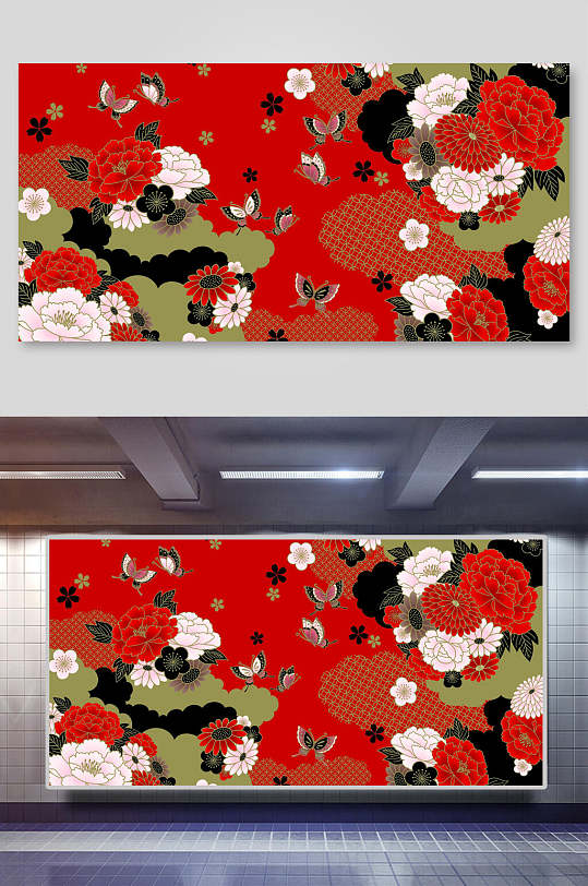 日式和风元素矢量背景素材