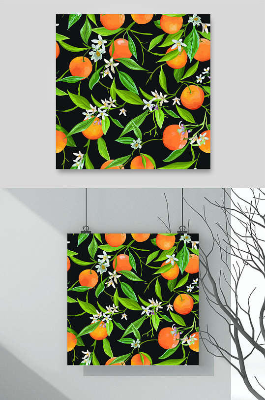橘子柠檬底纹图案