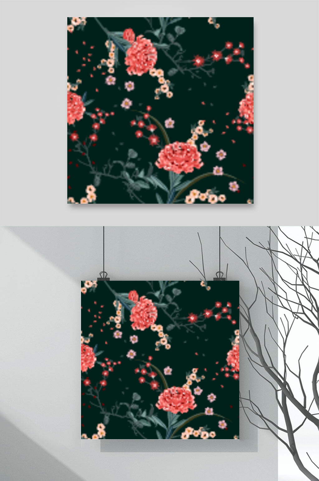 轻奢花朵花卉图片矢量背景素材素材