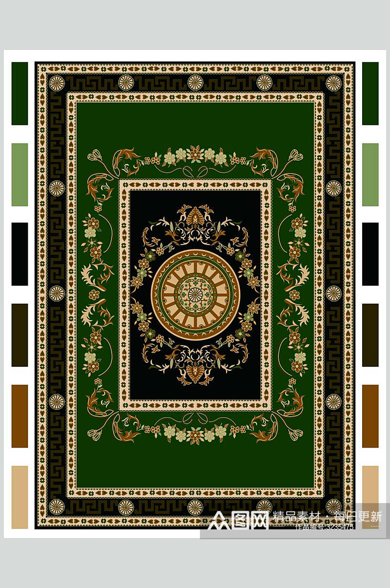 绿色地毯图案素材素材