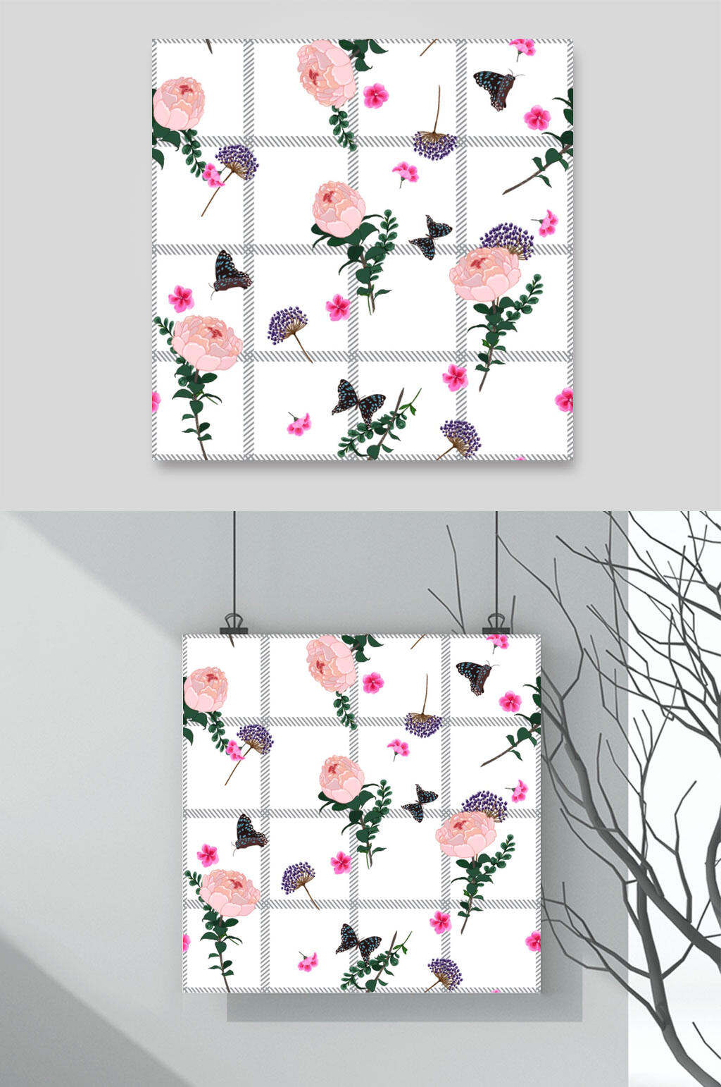 欧式简约轻奢花卉图片矢量背景素材素材