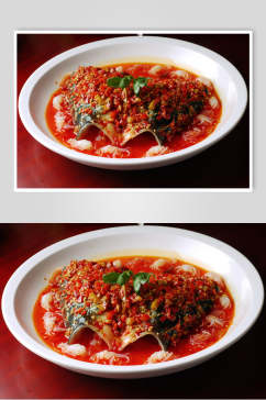 新鲜剁椒鱼头食物图片