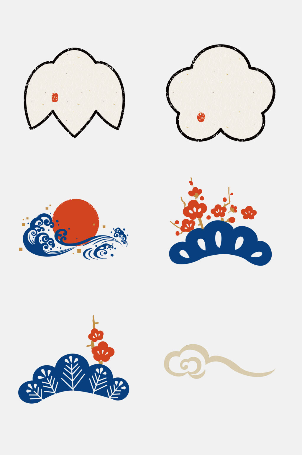 精致日式和风边框免抠元素素材