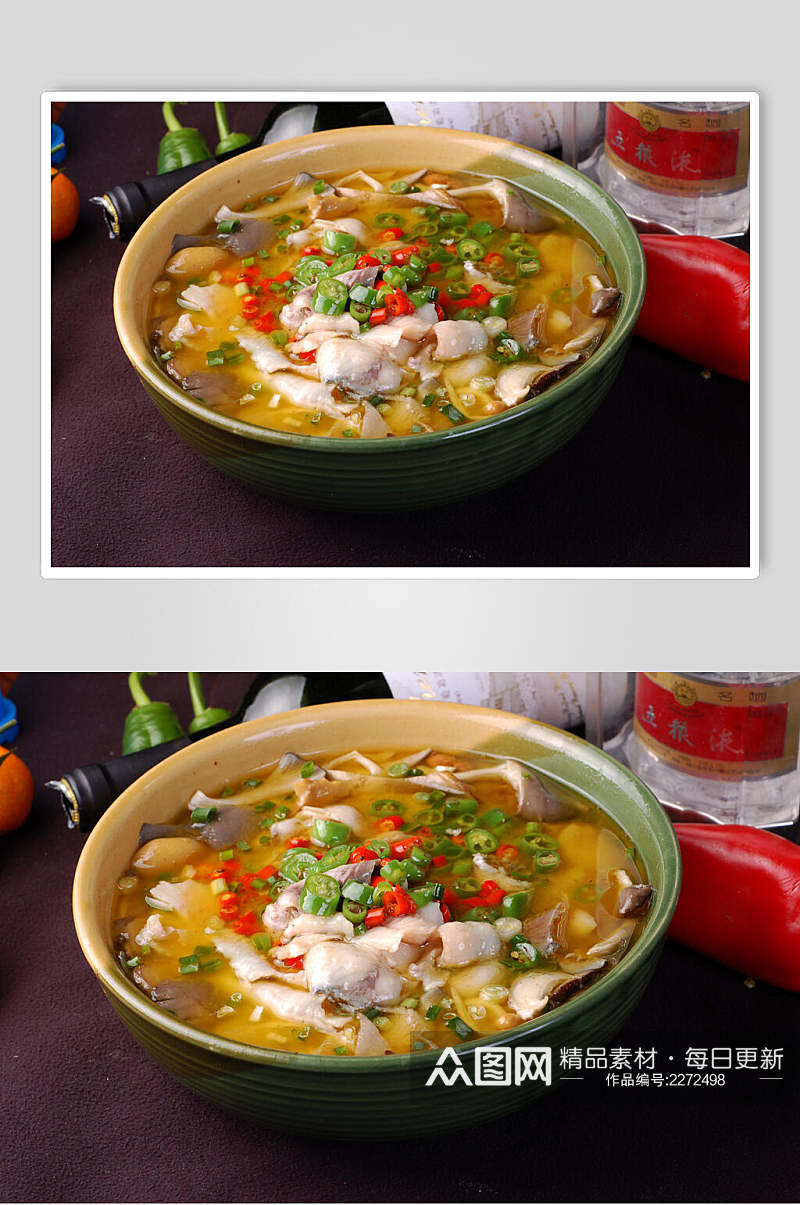 热菜野菌酸汤鱼餐饮图片素材
