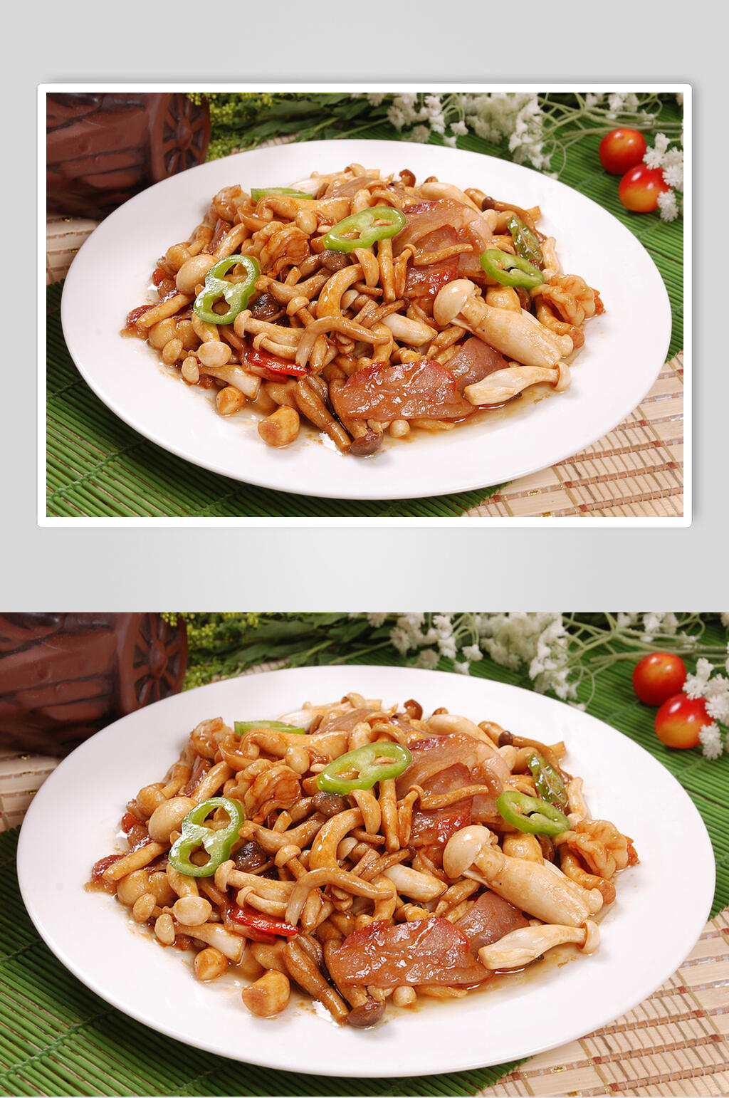 腊味小蘑菇美食图片素材