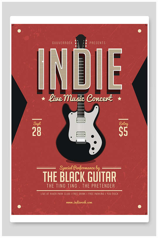 红色创意大气高级感复古音乐节海报