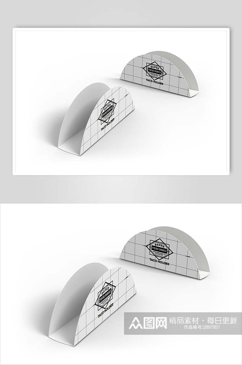 创意椭圆形快餐盒样机效果图素材