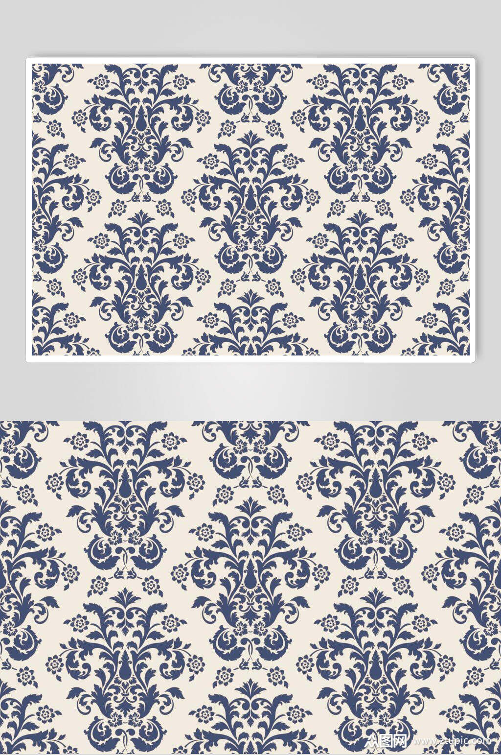 白底蓝纹底纹图案素材素材