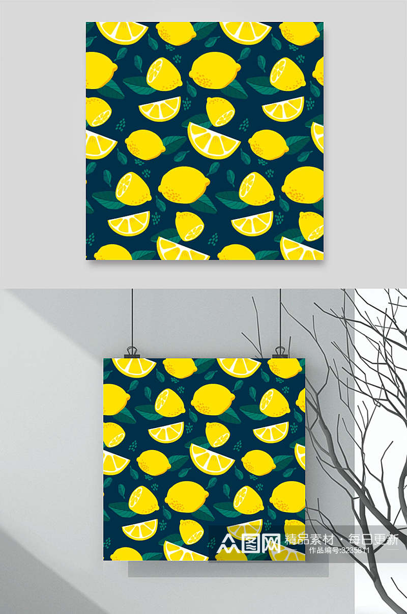 柠檬水果图案素材素材