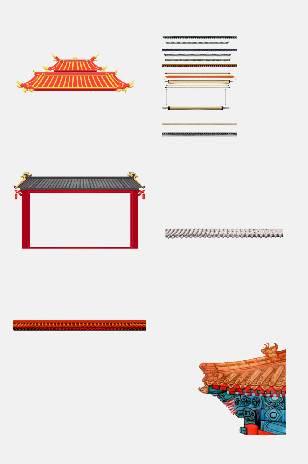 极简中国风中式建筑屋檐免抠素材素材