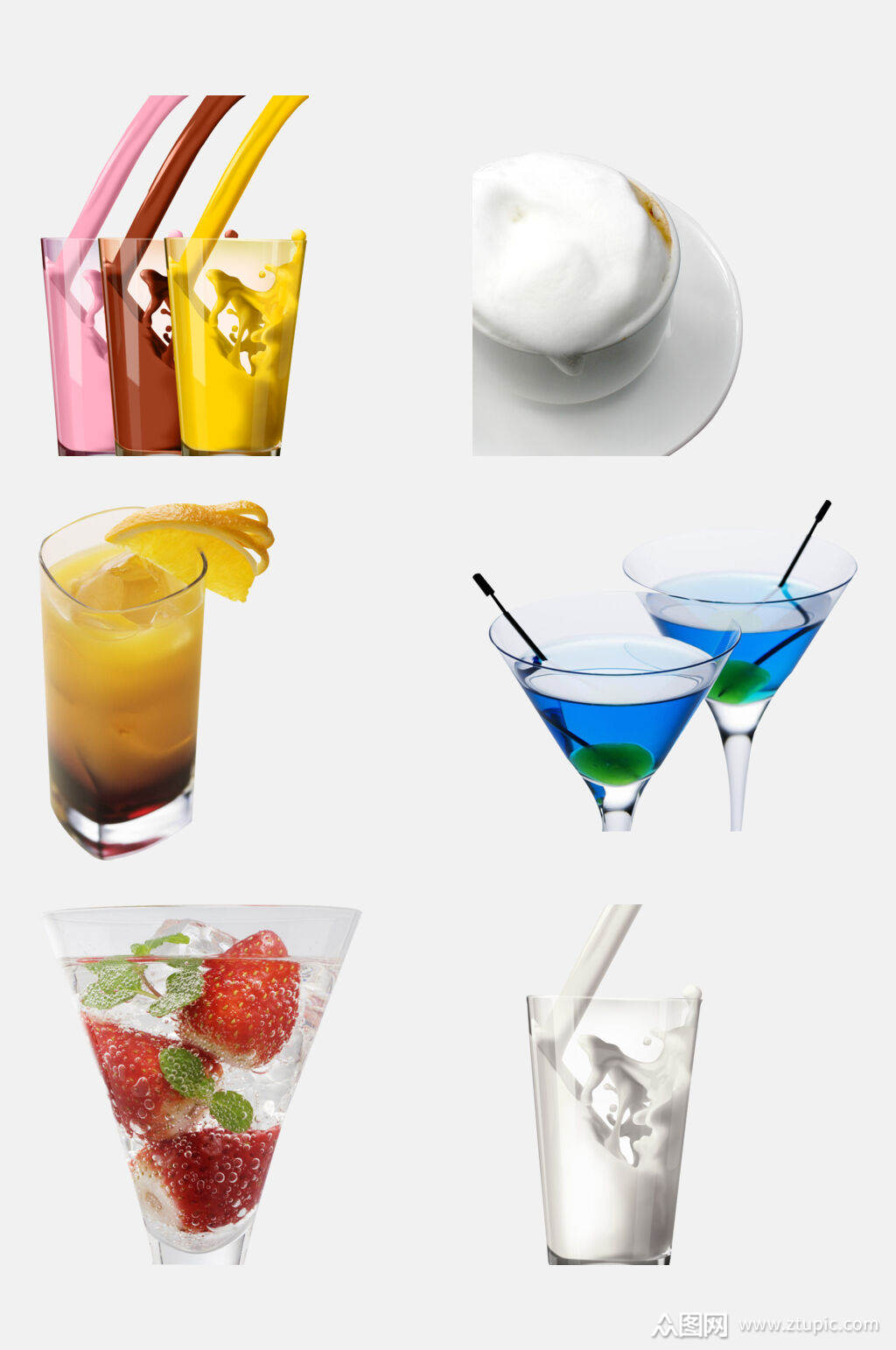 清新饮品免抠元素