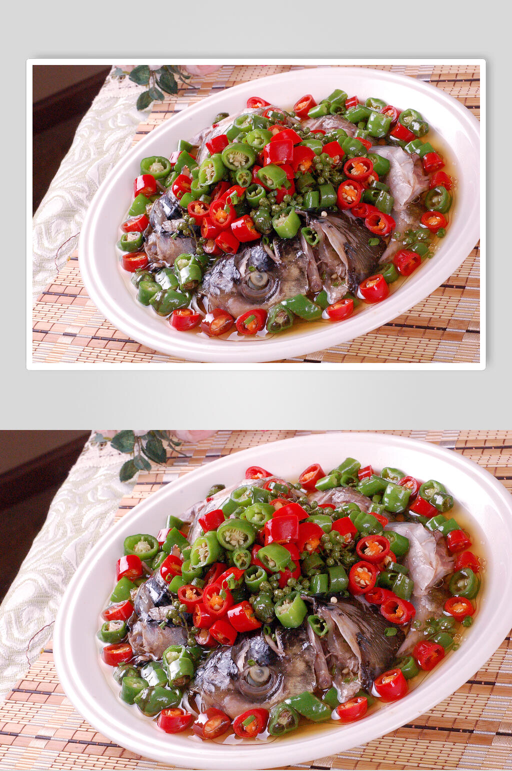 湘菜鲜椒鱼头食品图片素材