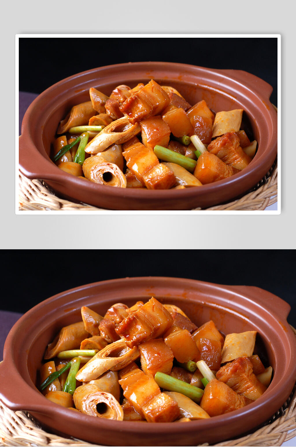 热菜豆筋烧肘子美食图片素材