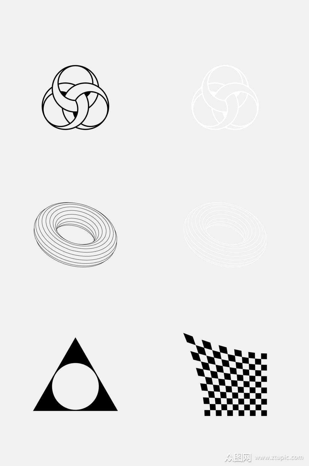 简洁手绘几何图形免抠元素