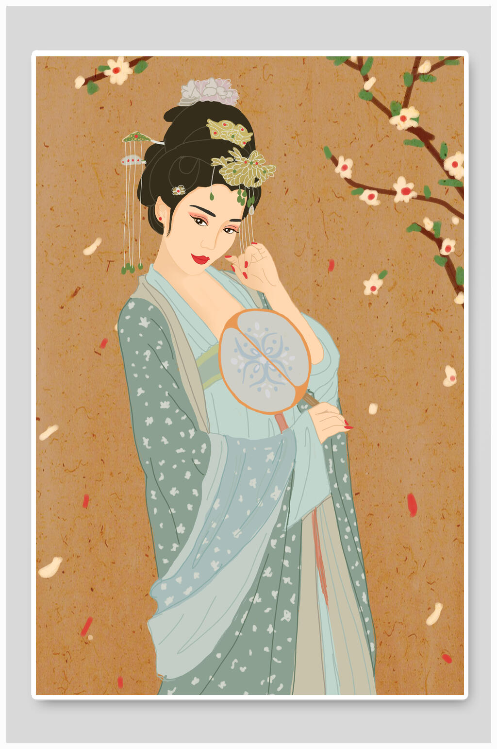 古风仕女汉服插画素材素材