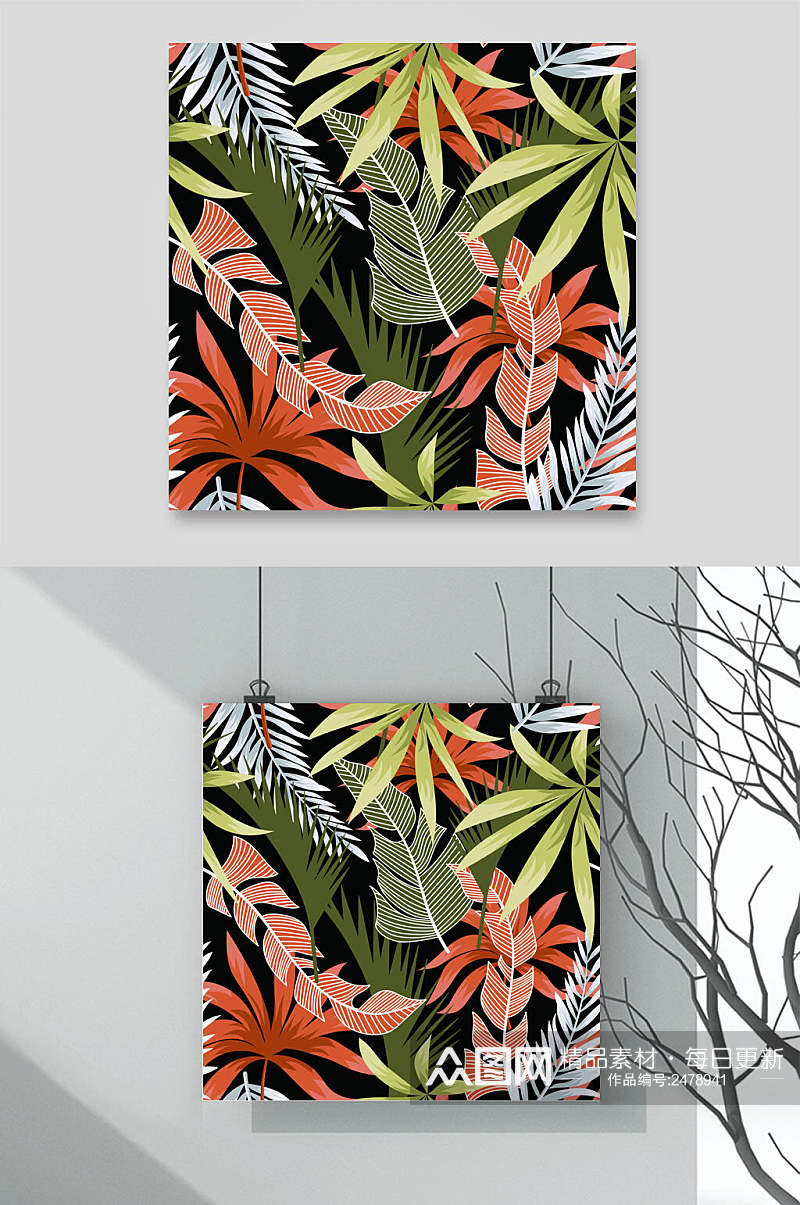 创意时尚植物花卉底纹设计素材素材