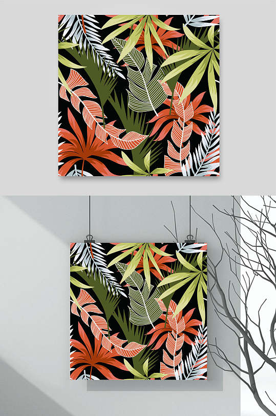 创意时尚植物花卉底纹设计素材