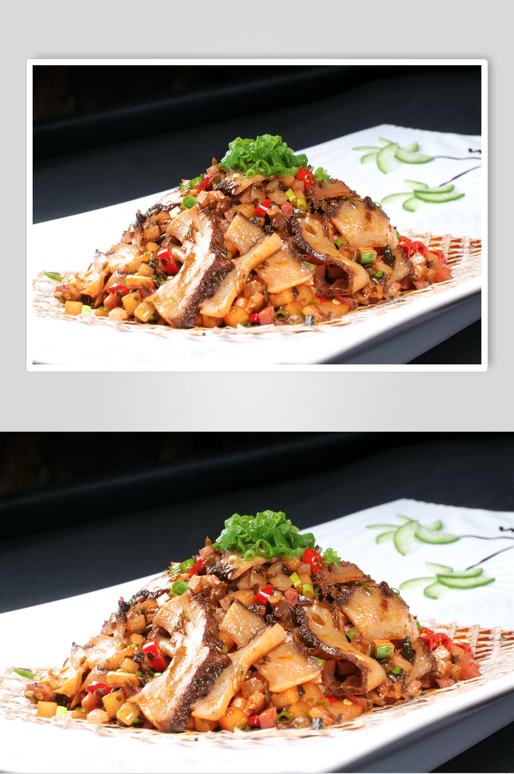川特菜干烧梅花参美食图片素材