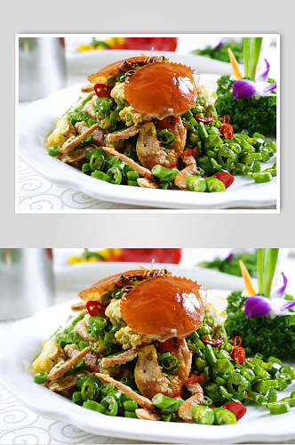 热菜鲜椒焖肉蟹食品图片