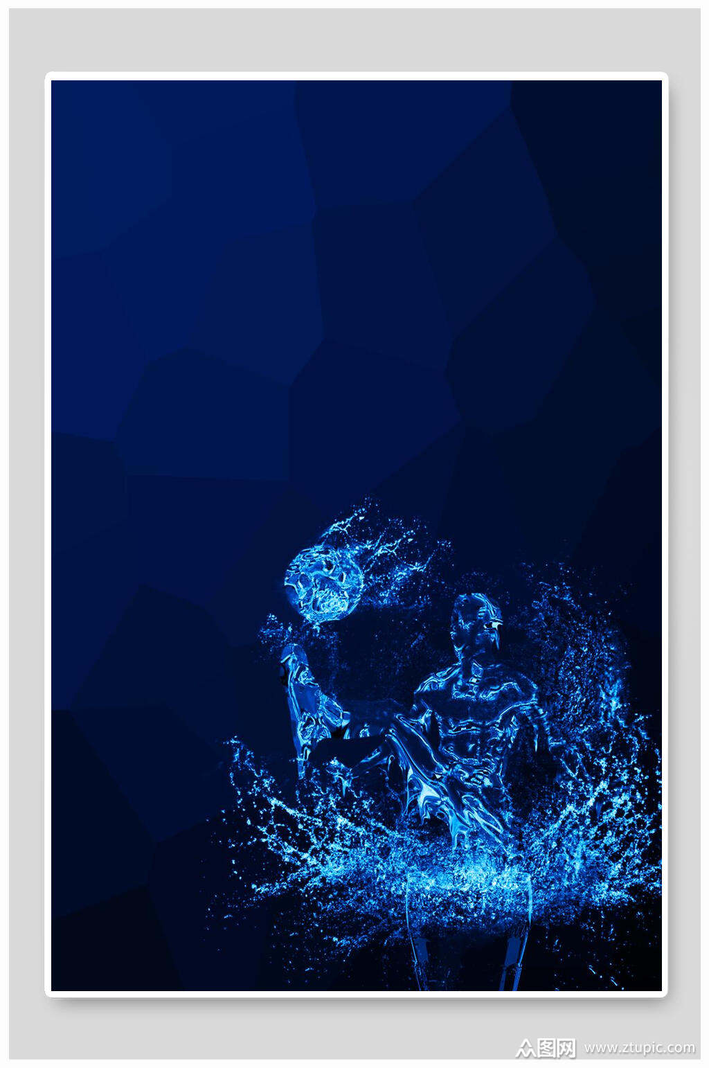 蓝色科技海报背景素材