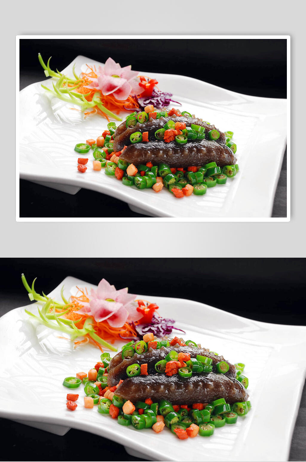 长兴肉碎炒辽参食品摄影图片素材