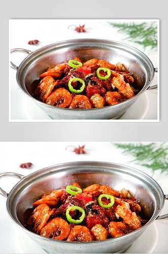 干锅排骨虾餐饮食品图片