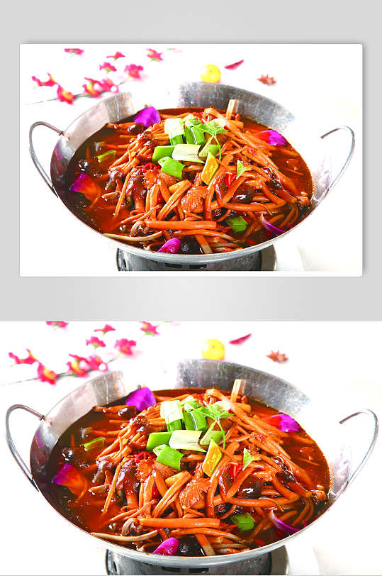 红油干锅茶树菇餐饮食品图片