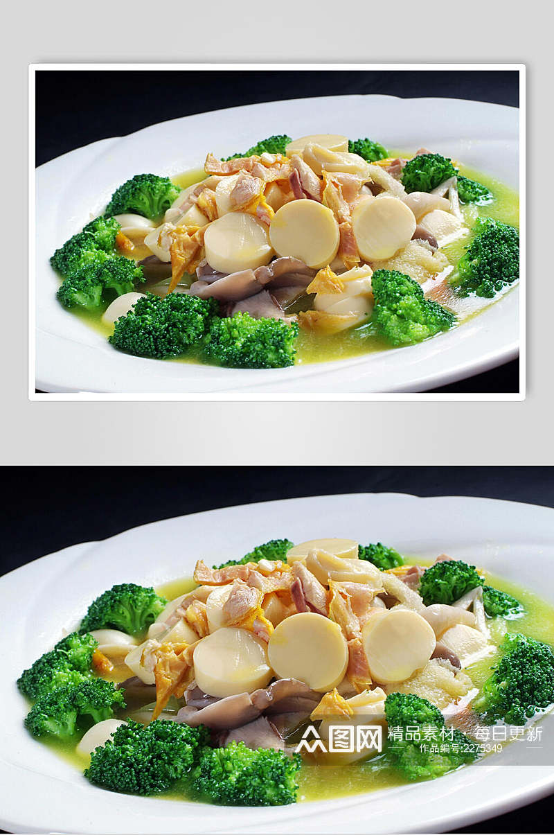 热菜兰花太子豆腐美食图片素材