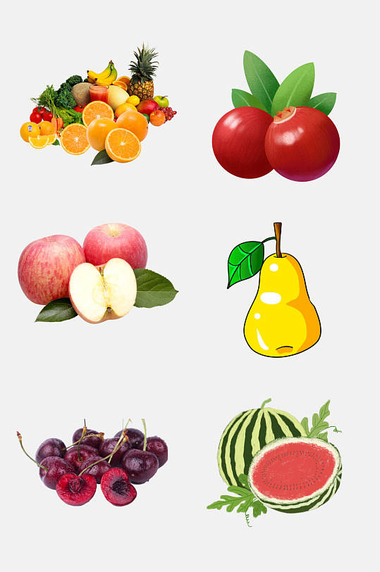 时尚水彩手绘瓜果蔬菜素材