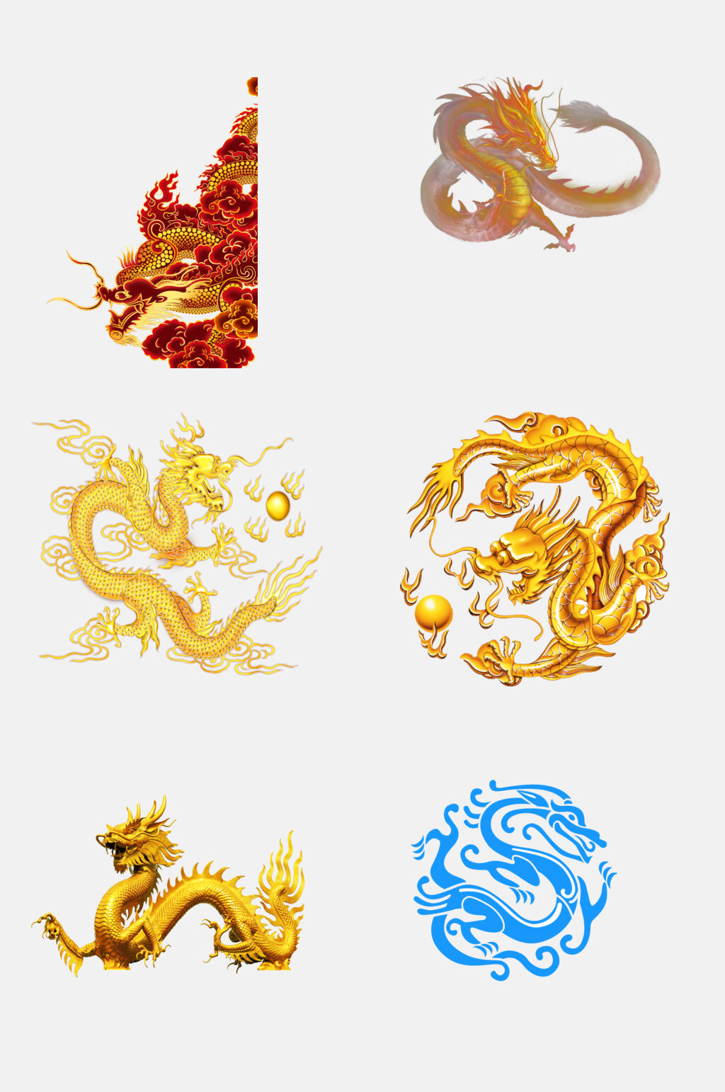 金色中国风龙纹素材素材