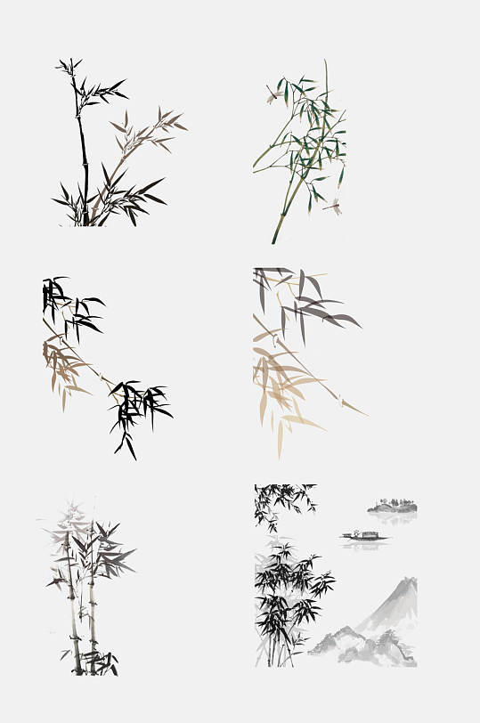 中国风水墨青竹素材-众图网