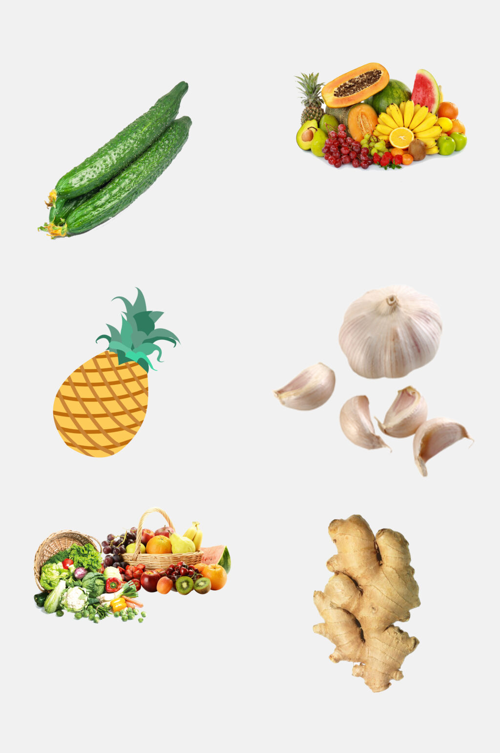水彩美味手绘瓜果蔬菜素材素材