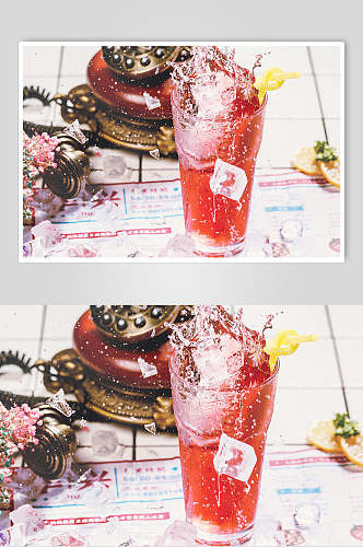 创意清凉果汁饮品拍摄图高清图片