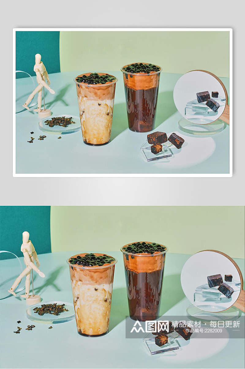 黑糖珍珠奶茶鲜果茶场景摄影图 奶茶摄影图素材
