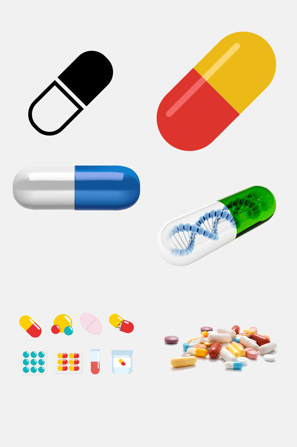 贴画胶囊医疗保健胶囊素材素材