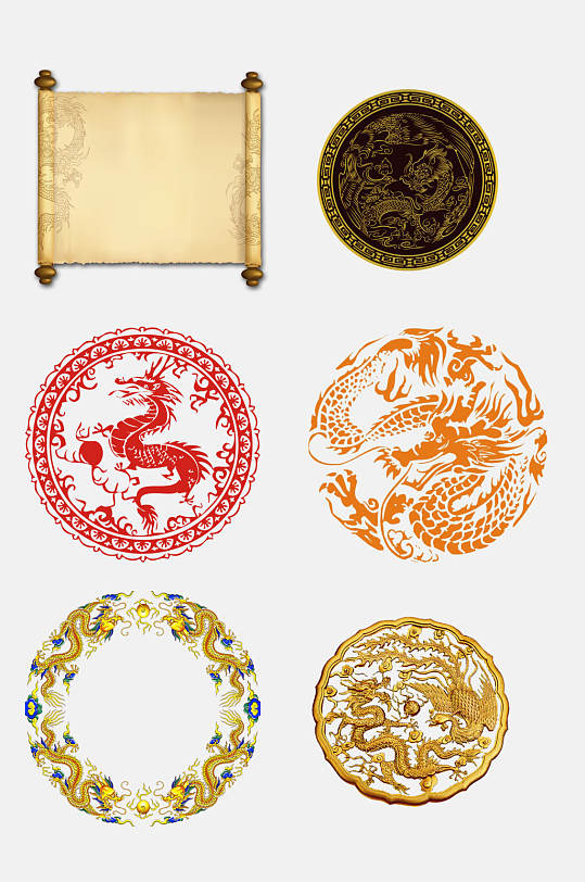 金色中国风龙纹素材