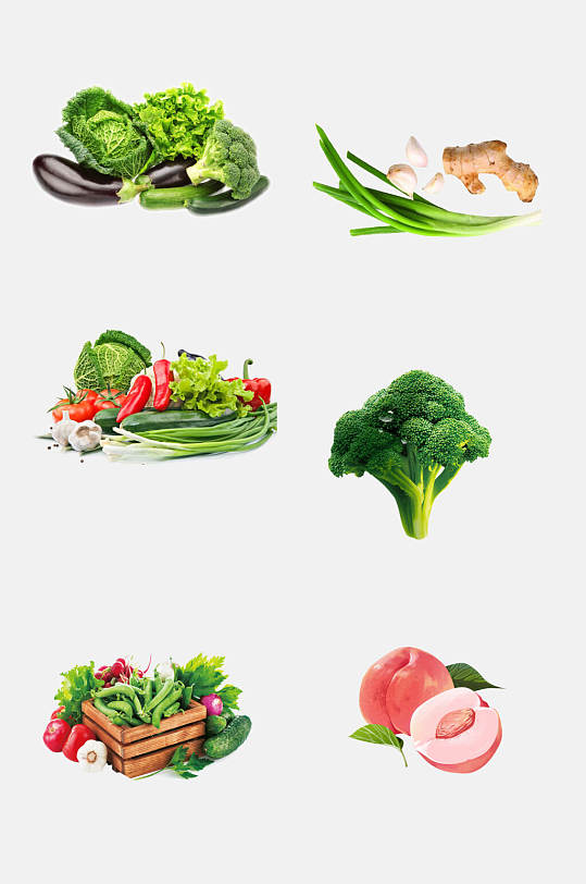 清新手绘瓜果蔬菜素材