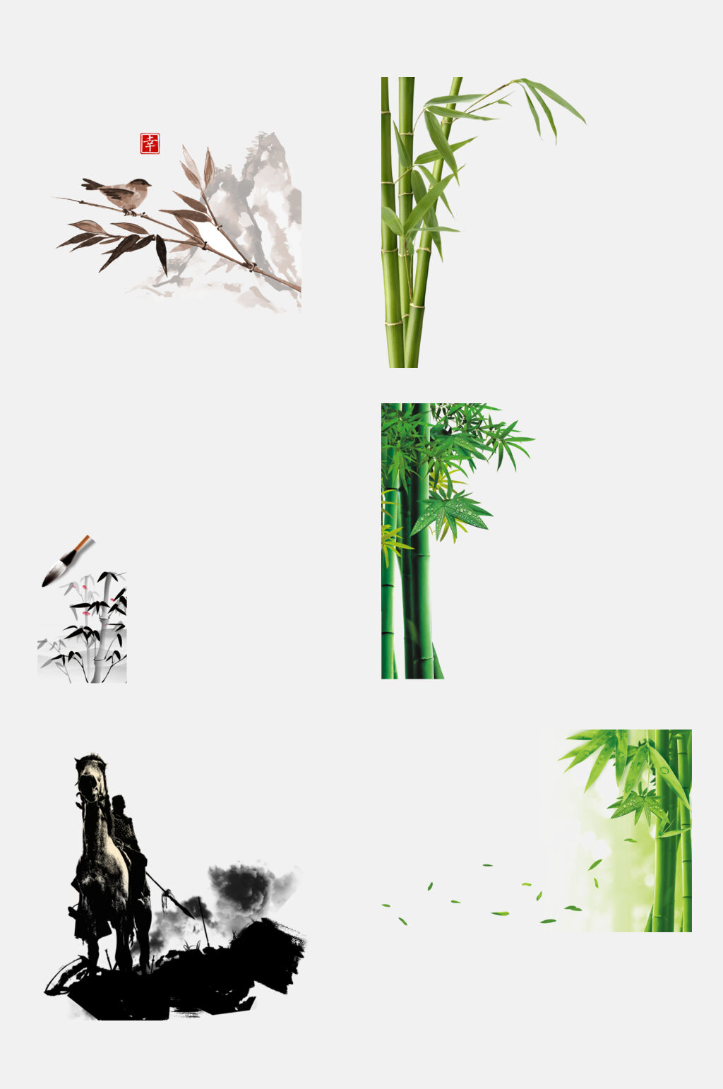 中國(guó)風(fēng)水墨鳥(niǎo)青竹素材素材