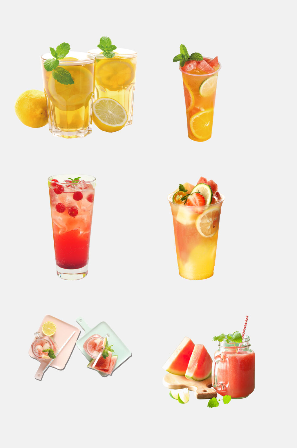 清凉夏日饮品免抠图素材