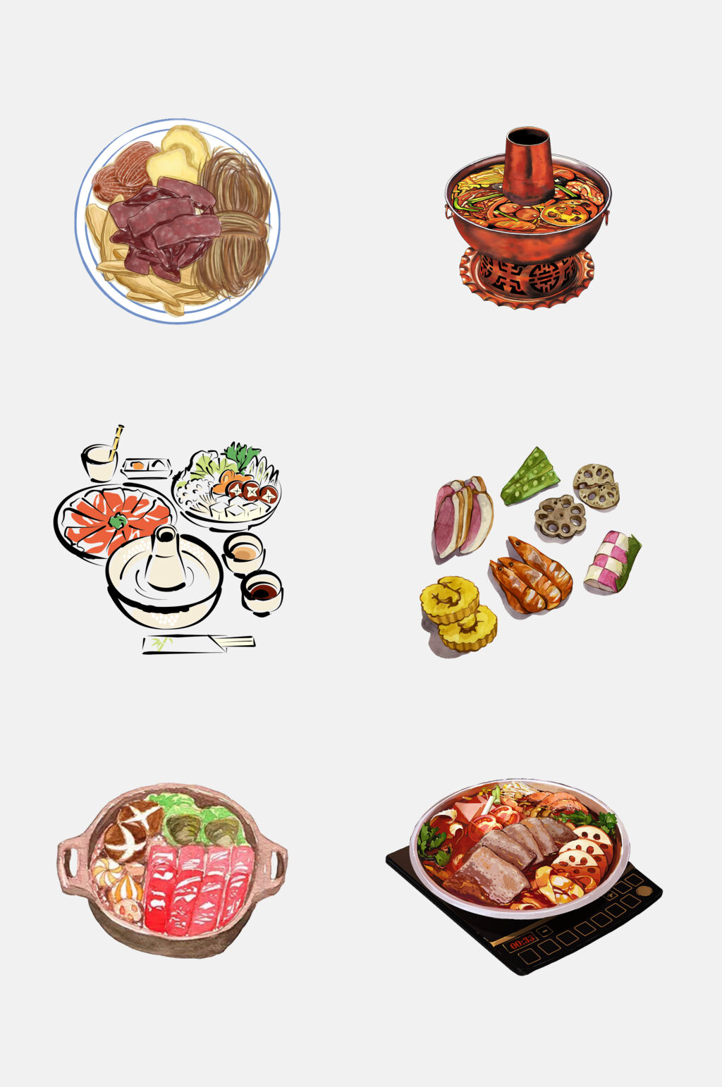 手欧豪美食火锅素材素材