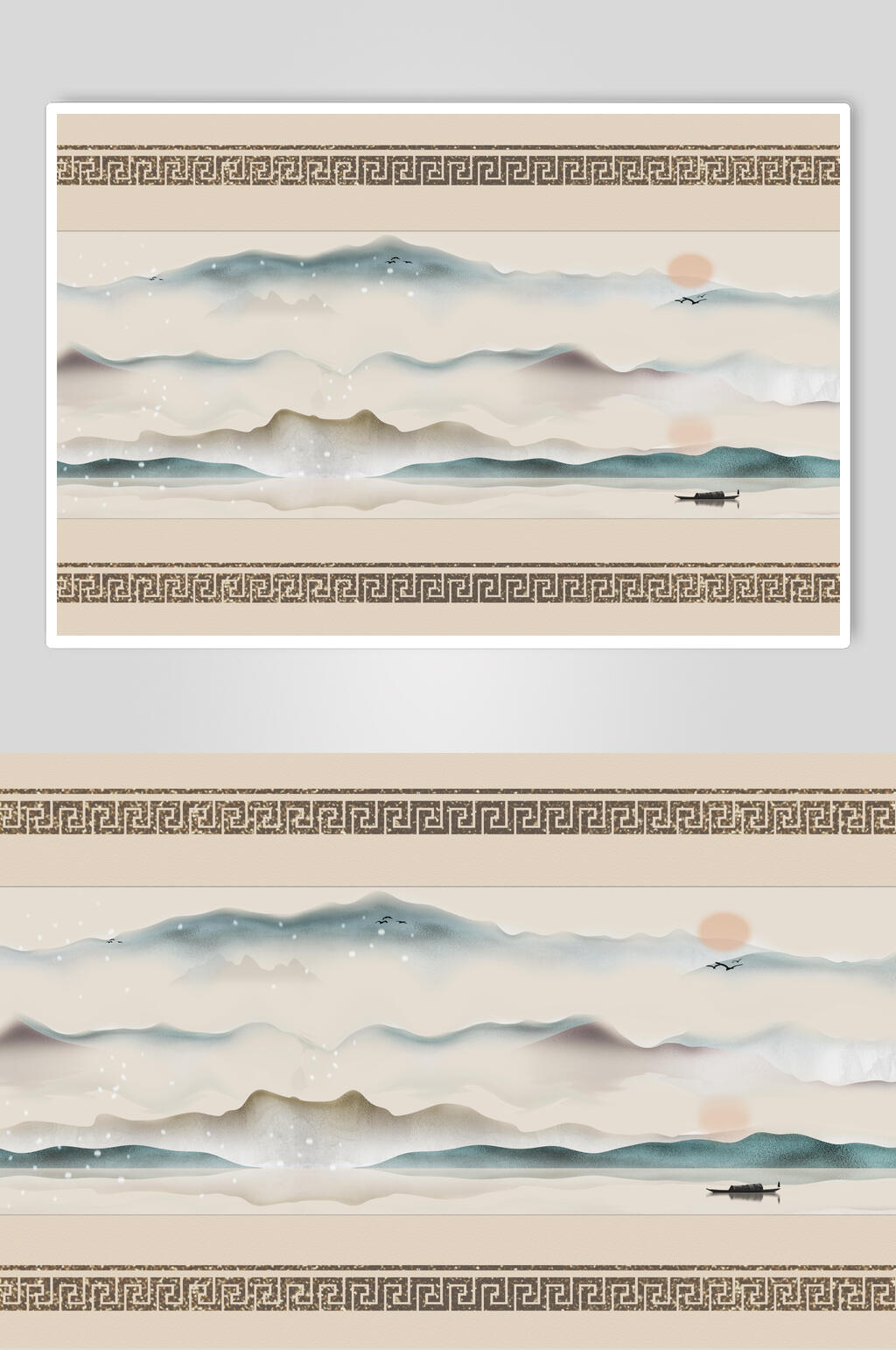 简约复古中国画插画素材素材