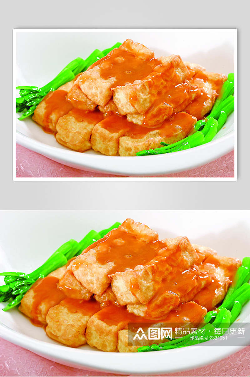 鲍汁豆腐食品高清图片素材