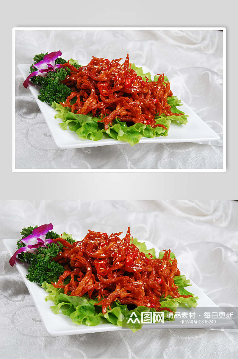 生菜泰椒鹅掌筋食物图片素材