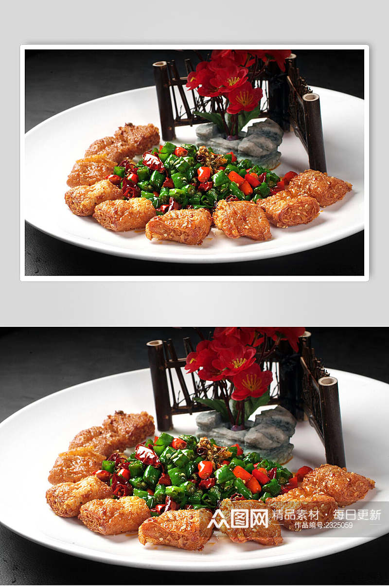 川香腐皮卷餐饮食品图片素材