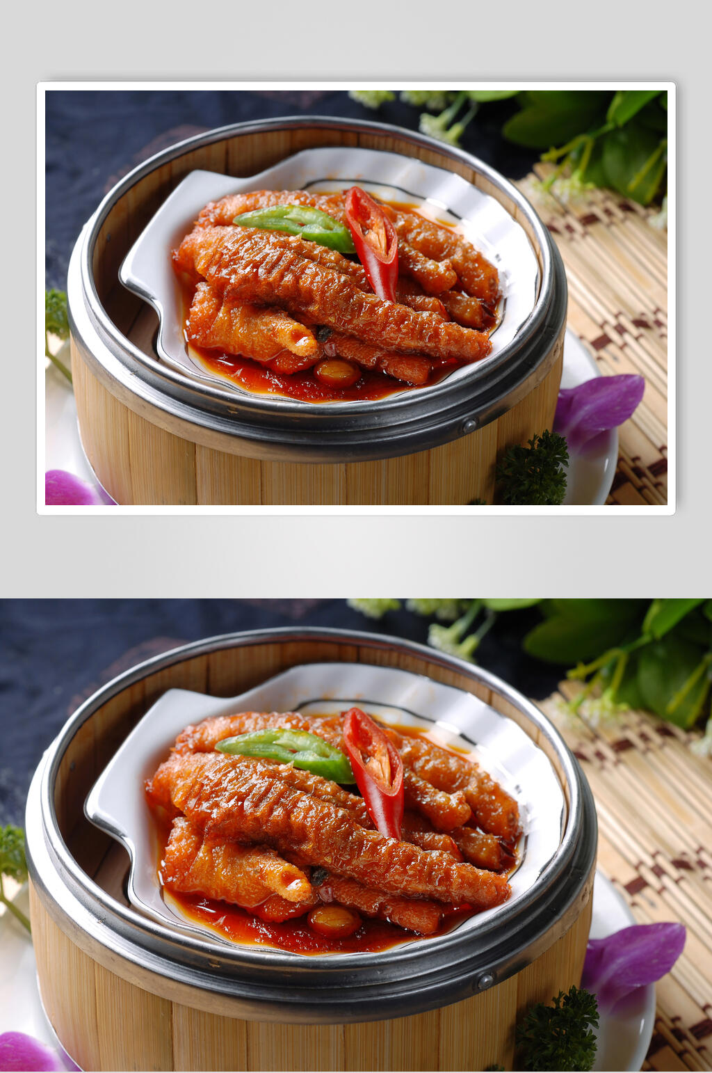 蒸点小吃豉汁蒸凤爪食物高清图片素材
