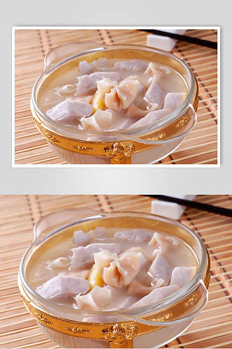 地瓜香笋煮鱼皮饺食品摄影图片