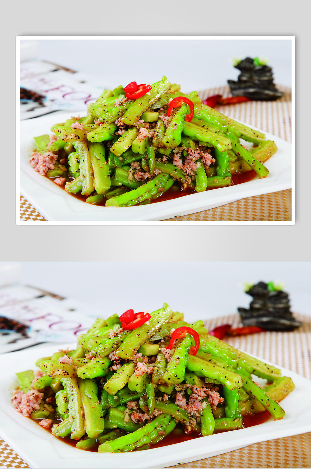炒菜肉沫苦瓜图片素材